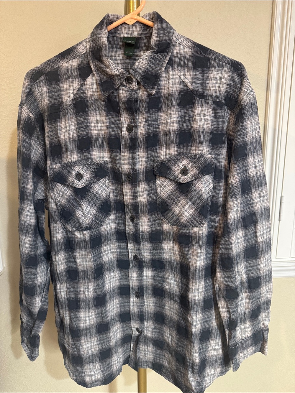 wild fable Blue and White Plaid Button-Down Shirt